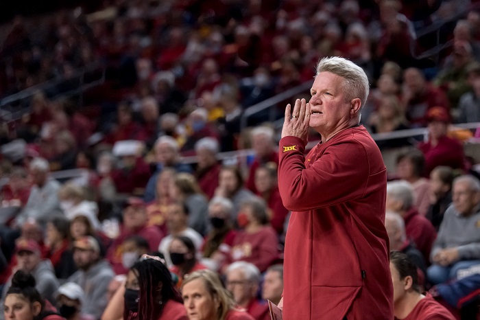 Iowa State women's basketball coach Bill Fennelly vs. West Virginia