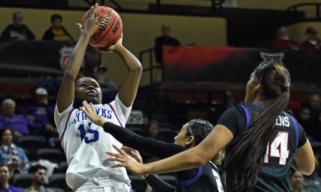 Kansas guard Zakiyah Franklin.