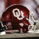 Nov 3, 2018; Lubbock, TX, USA; An Oklahoma Sooners helmet on the sidelines during the game against the Texas Tech Red Raiders at Jones AT&T Stadium. Mandatory Credit: Michael C. Johnson-USA TODAY Sports