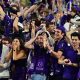 Dec 31, 2022; Glendale, Arizona, USA; TCU Horned Frogs fans react in the third quarter against the Michigan Wolverines in the 2022 Fiesta Bowl at State Farm Stadium. Mandatory Credit: Matt Kartozian-USA TODAY Sports