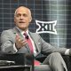 Jul 12, 2023; Arlington, TX, USA; Big 12 Commissioner Brett Yormark speaks to the press during Big 12 football media day at AT&T Stadium. Mandatory Credit: Jerome Miron-USA TODAY Sports