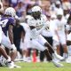 Sep 2, 2023; Fort Worth, Texas, USA; Colorado Buffaloes wide receiver Travis Hunter (12) runs after catching a ball in the first half against the TCU Horned Frogs at Amon G. Carter Stadium. Mandatory Credit: Tim Heitman-USA TODAY Sports