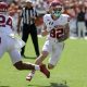 Oklahoma Sooners wide receiver Gavin Freeman (82) runs during the Red River Rivalry college football game between the University of Oklahoma Sooners (OU) and the University of Texas (UT) Longhorns at the Cotton Bowl in Dallas, Saturday, Oct. 7, 2023. Oklahoma won 34-30.