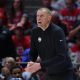 Dec 9, 2023; Salt Lake City, Utah, USA; Brigham Young Cougars head coach Mark Pope looks on in the game against the Utah Utes during the first half at Jon M. Huntsman Center. Mandatory Credit: Rob Gray-USA TODAY Sports