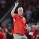 Mar 9, 2024; Houston, Texas, USA; Houston Cougars football head coach Willie Fritz addresses the crowd before the game against the Kansas Jayhawks at Fertitta Center. Mandatory Credit: Troy Taormina-USA TODAY Sports