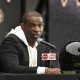 Jul 10, 2024; Las Vegas, NV, USA; Colorado Buffaloes head coach Deion Sanders speaks to the media during the Big 12 Media Days at Allegiant Stadium. Mandatory Credit: Candice Ward-USA TODAY Sports